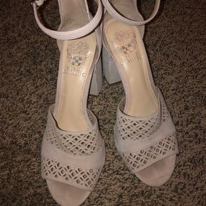 Vince Camuto two strap suede heels!